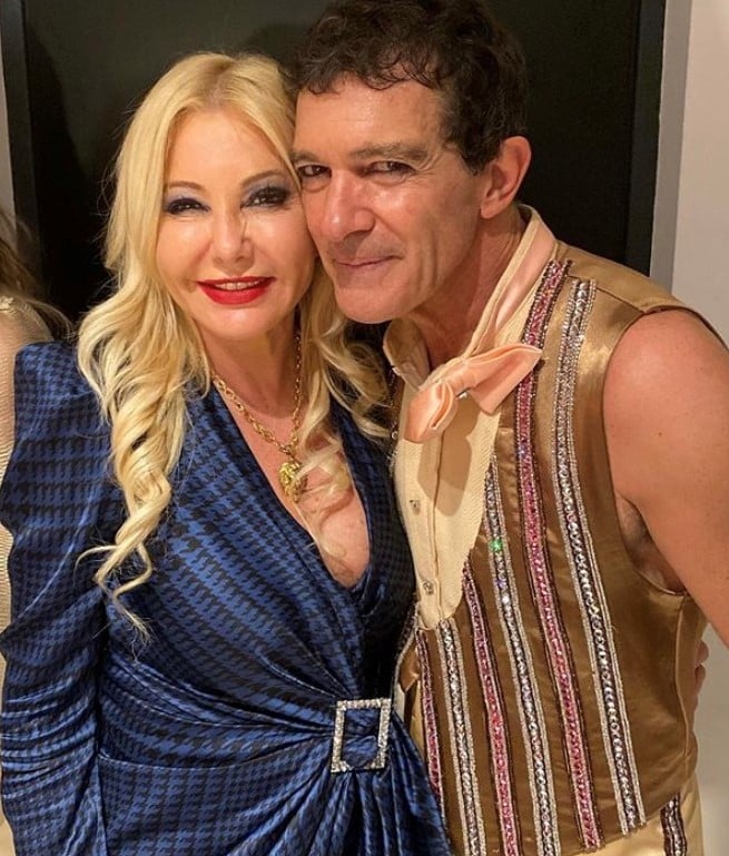 Lady Monika Bacardi Attends the Inauguration of Teatro del Soho CaixaBank in Malaga with Antonio Banderas