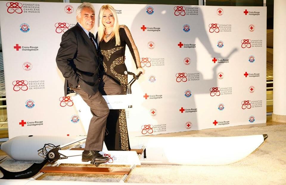 Lady Monika Bacardi Attends Riviera Water Bike Challenge for Fondation Princesse Charlène de Monaco