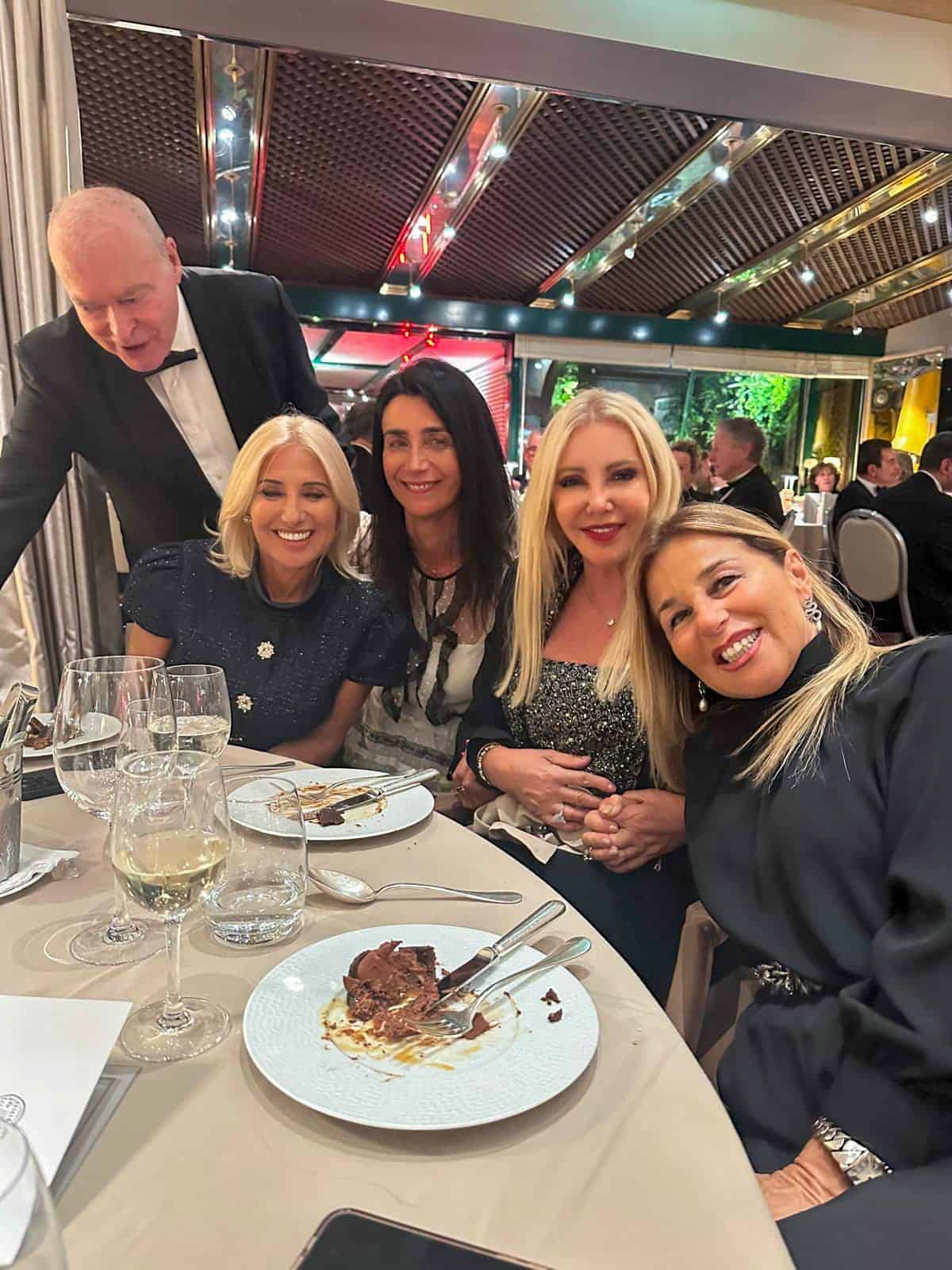 Monika Bacardi, Manuela Ruosi, François Brych and Michela Mondino during Gemluc's Hope Evening dinner