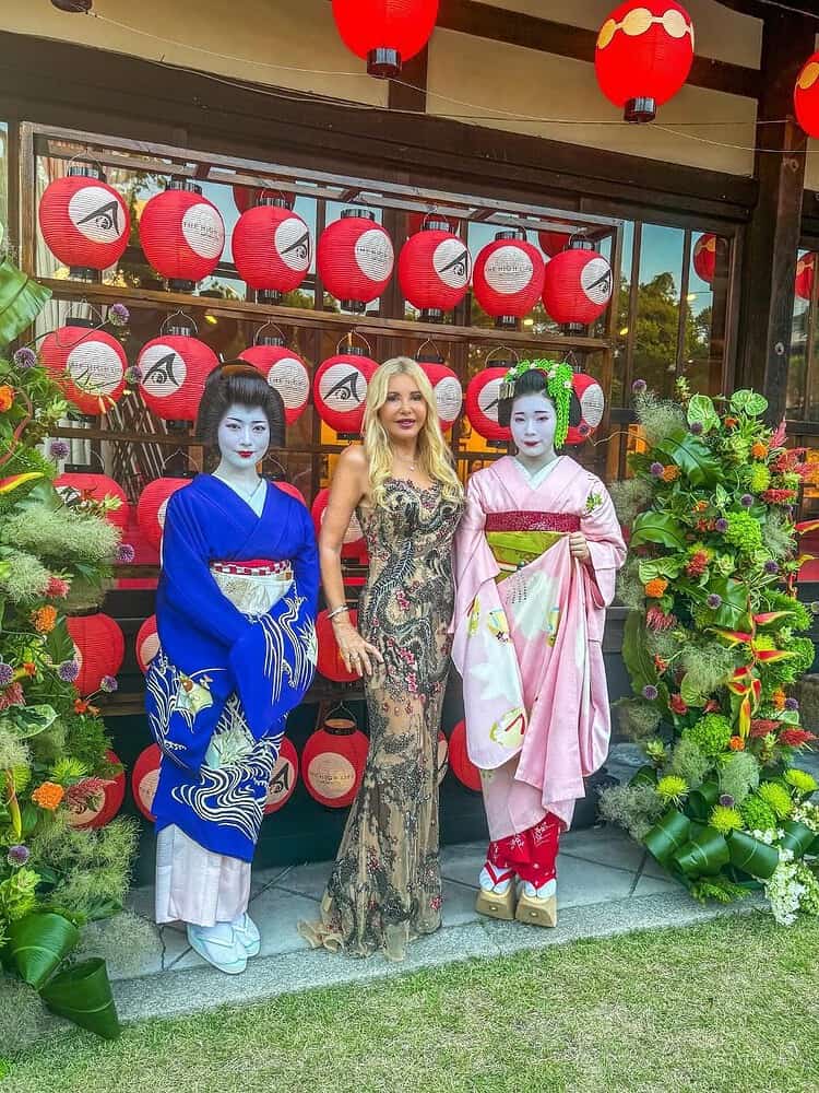 Lady Monika Bacardi Attends Charity Gala Dinner at Gion Kaburenjo